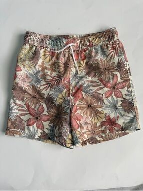 Janie & Jack Boys Floral Swim Shorts - Neutral Multi